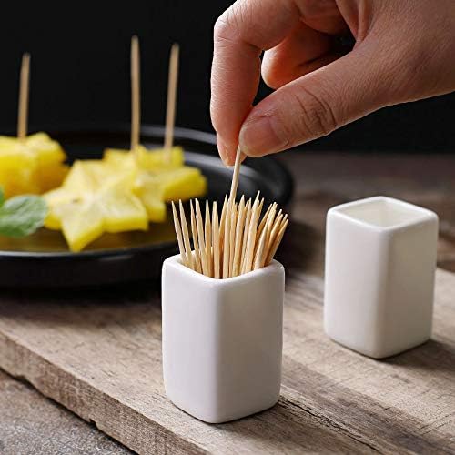 2 Pcs Ceramic Toothpick Holders