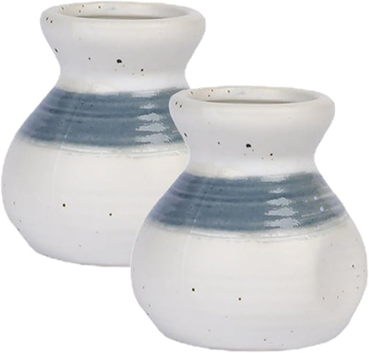 2 Pcs Ceramic Toothpick Holders Mini Storage Jars with Handmade Glaze for Dining Table, Coffee Table, Vanity, and Decorative Use