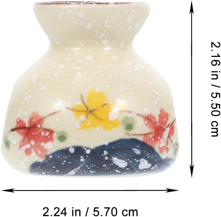Mini Ceramic Toothpick Holder with Hand-Painted Floral Pattern Small Storage Jar for Dining Table, Coffee Table, and Decorative Use