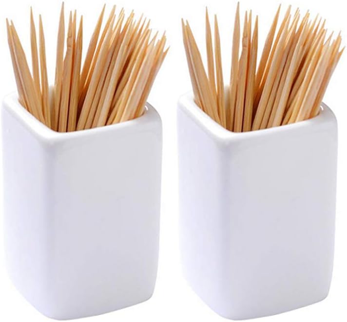 2 Pcs Ceramic Toothpick Holders