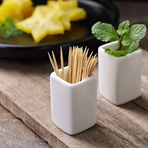 2 Pcs Ceramic Toothpick Holders