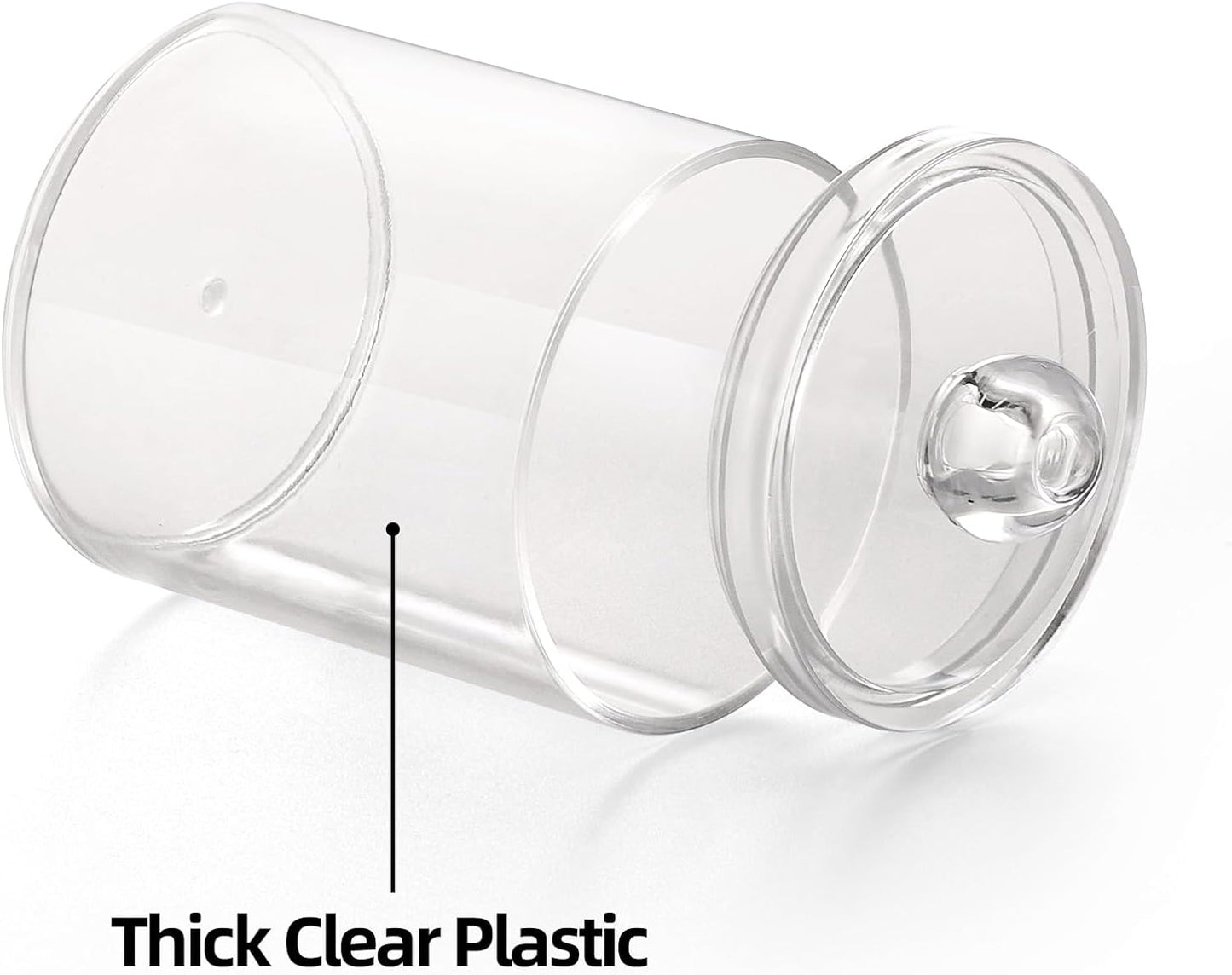 4 Pack Transparent Plastic Toothpick Holders with Lids Small Multipurpose Storage Jars for Dining Table, Kitchen, Bathroom, and Office