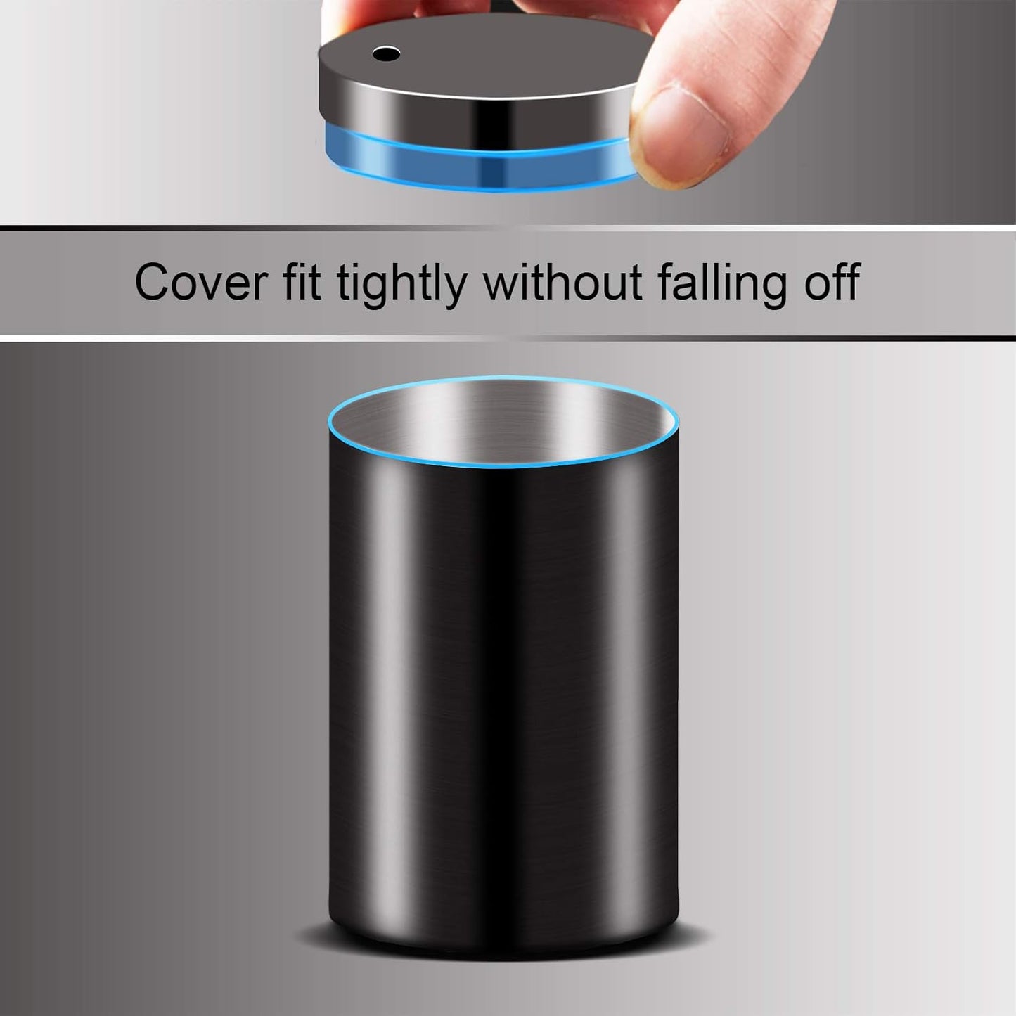 Black Metal Toothpick Holder Cylinder-Shaped Toothpick Container with Lid for Dining Table, Office, Car, and Multi-Purpose Use