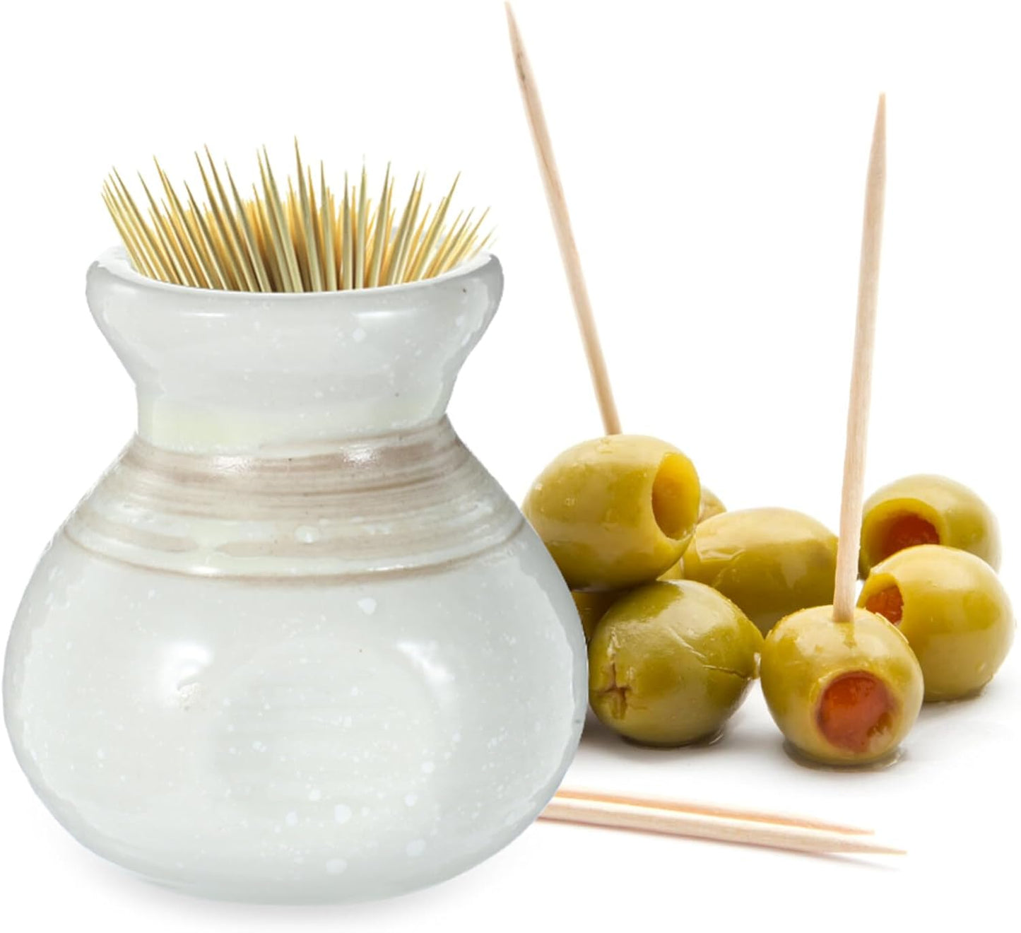 Ceramic Toothpick Holder Small Decorative Tabletop Toothpick Jar for Home, Dining Table, Coffee Table, and Office