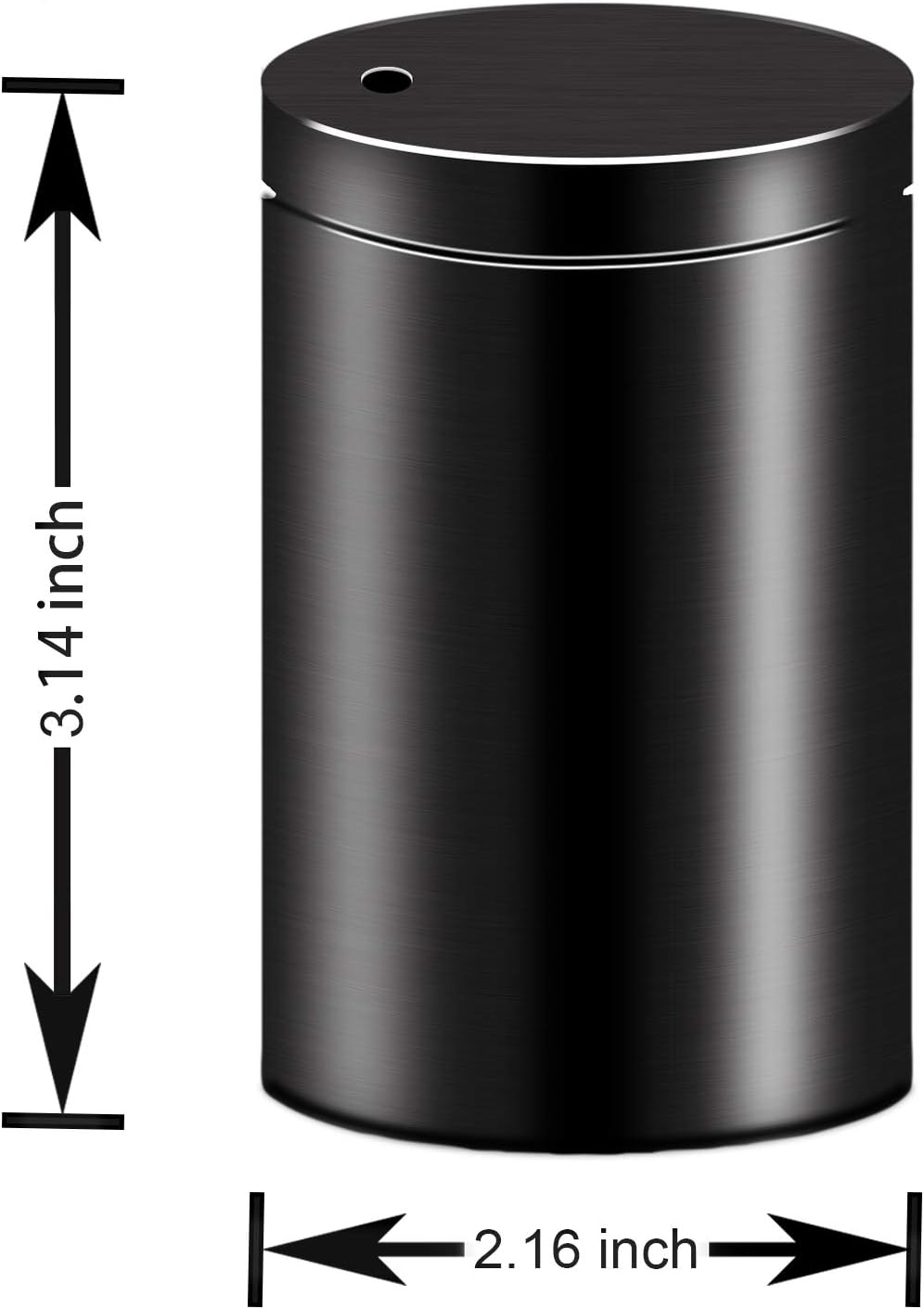 Black Metal Toothpick Holder Cylinder-Shaped Toothpick Container with Lid for Dining Table, Office, Car, and Multi-Purpose Use
