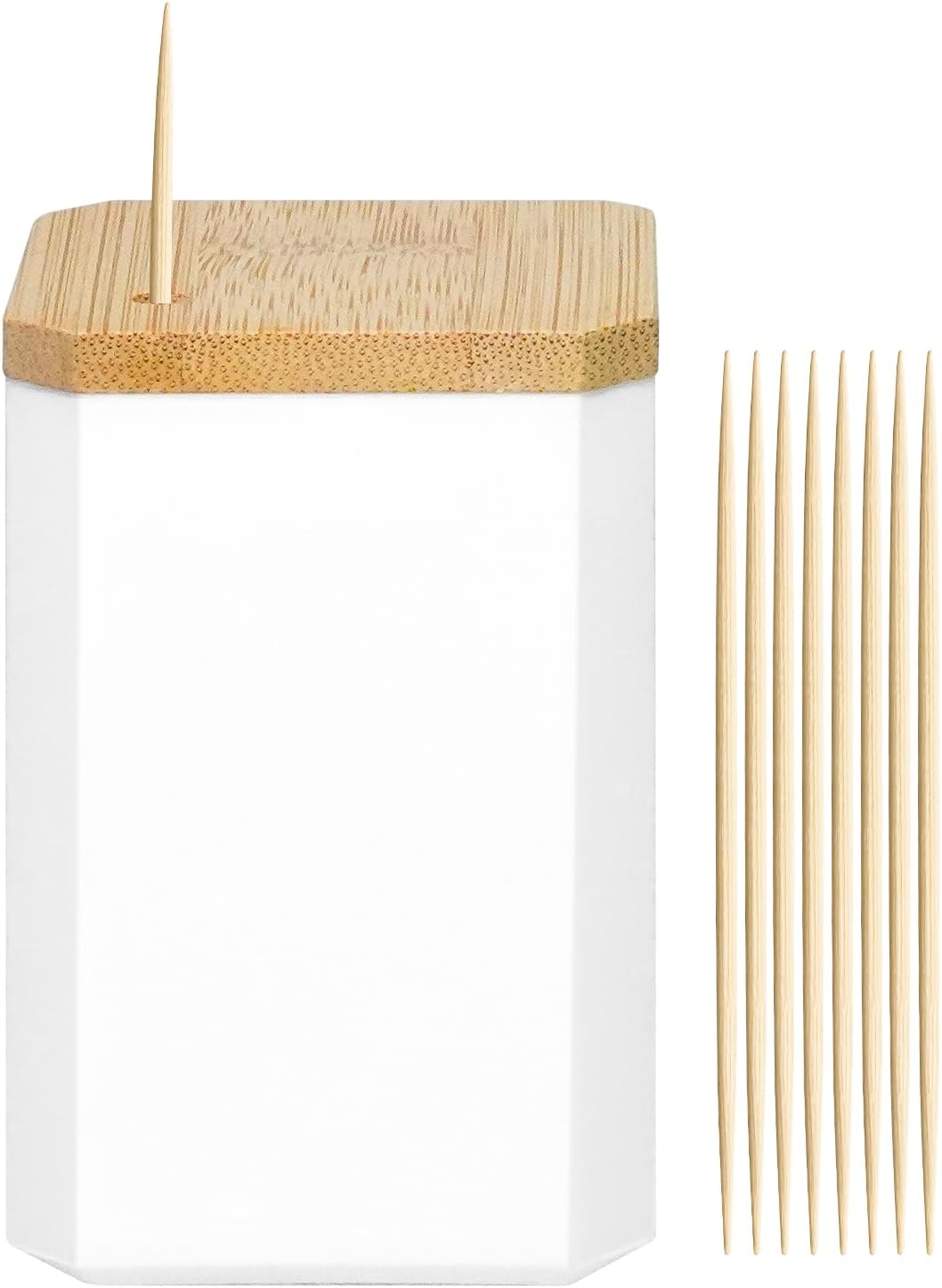 Toothpick Holder Set with 1200 Wooden Toothpicks Refillable Dispenser for Home, Dining Table, Office, and Restaurant