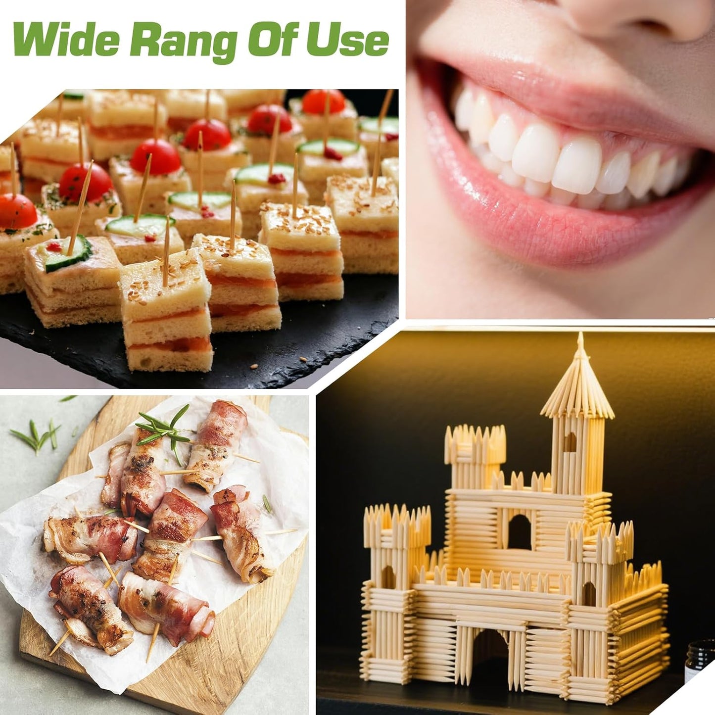 Toothpick Holder Set with 1200 Wooden Toothpicks Refillable Dispenser for Home, Dining Table, Office, and Restaurant